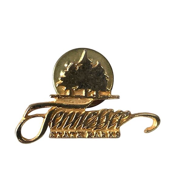 Tennessee State Parks Gold Lapel Pin Tree Design - Picture 1 of 2